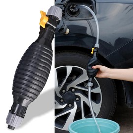9.8Ft Siphon Pump for Gasoline, Multifunction Liquid Sucker Pump Comes With Flow Valve and Fixing Buckle, for Gas Gasoline Petrol Diesel Oil Liquid Water Fish Tank Portable Siphon Hose