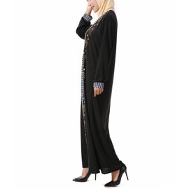 SocalmDown Muslim Clothes Maxi Dress Women Moroccan Kaftan, Vintage Muslim Women's Long Dress Women Dubai Dress Kaftan Abayas (Large, Blue)