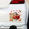 2pcs 5.12''x4.72'' Cute Cartoon Ladybug with Flowers Car Bumper Window