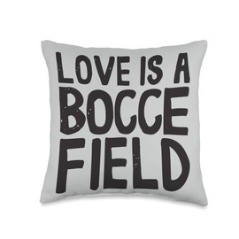 Boccie Ball Set Bocce Balls Accessories Clothing Love Field Ball with Jack Bocci Game Bocce Throw Pillow, 16x16, Multicolor