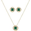Juego de aretes y collar circular cuadrado