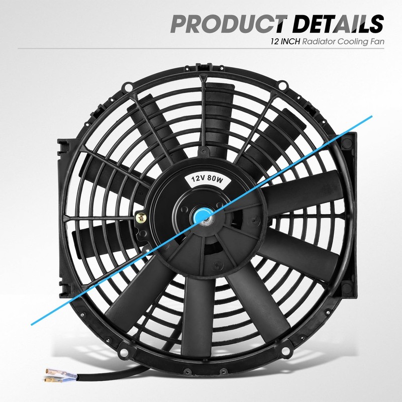 DNA MOTORING 12 Inch High Performace Electric Cooling Slim Radiator