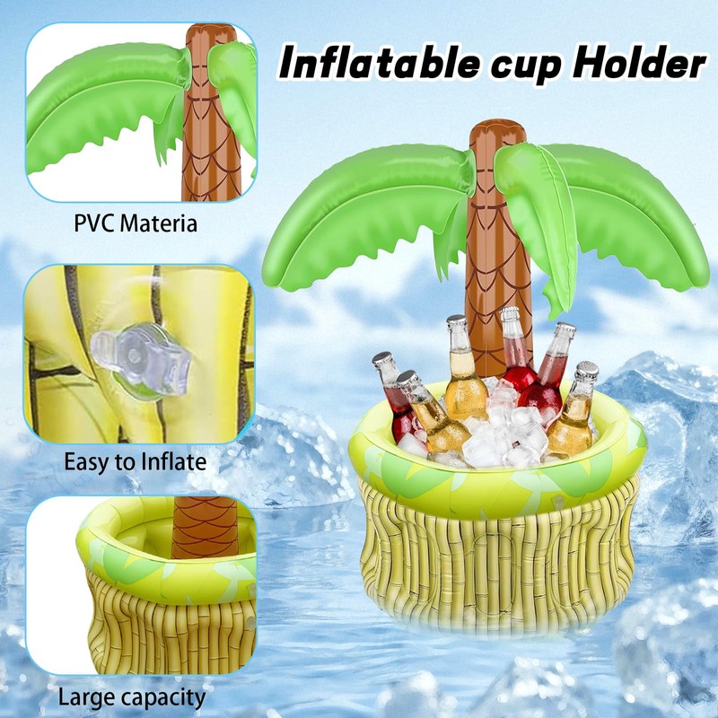 LUMOOM Inflatable Palm Tree Drink Cooler, Floating Drink Holder, Inflatable