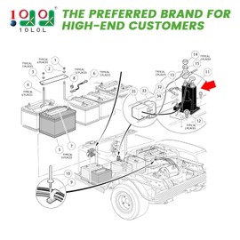 10L0L Golf Cart 36V Solenoid for Club Car DS Electric 1997 up,4 Terminals 200A Solenoid Replace OEM 101975901, 24022253, 435-356