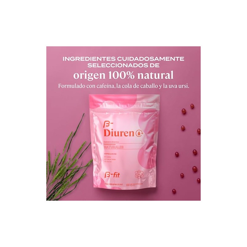 B-FIT Suplemento Diurético, 60 Cápsulas, Cola de Caballo y uva