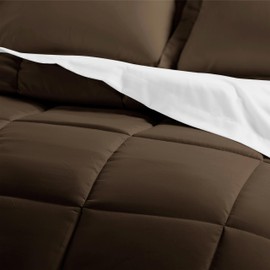 Merit Linens 8-Piece Down-Alternative Comforter Set - Full Chocolate
