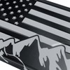 American Flag with Mountains License Plate. Embossed 3D Aluminum (Grey
