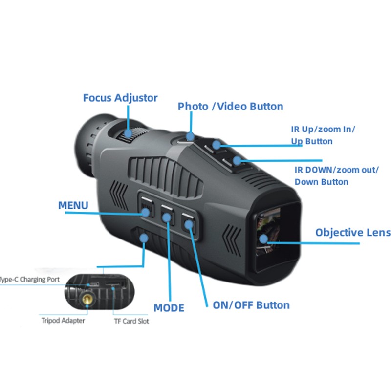 1080P Portable Monocular Night-Visions Device Day Night Use Photo Video