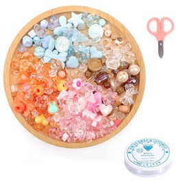 DIYCUT Pack of 200 Acrylic Beads, Craft Beads with 8 Shapes & 24 Colours, Craft Beads, Rich Types, for Bracelets, Keyrings & Necklaces, DIY Jewellery, Bracelets