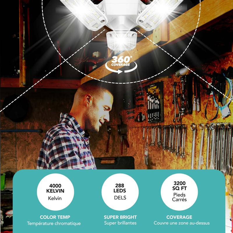 TRIBURST SHOPLIGHT PRO 360 LED Garage Lights - LED Light