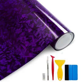 Forged Carbon Fiber Vinyl Wrap, High Gloss Car Wrap Vinyl Roll, Auto DIY Decal Film Sheet with Air Release Technology, Self-Adhesive Car Wrapping 1ft x 5ft:_Silver