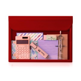 Mr. Pen- File Folder, Red, Plastic File Folders Letter Size, Document Folder, Clear Plastic Folders for Documents, Filing Folders, Plastic File Folder, Plastic Folder, Office Folders, Files Folder