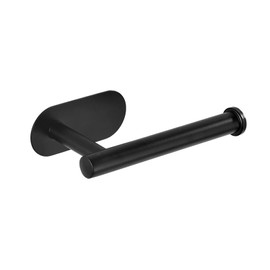 Envibe Toilet Paper Holder Self Adhesive - Bathroom Toilet Paper Holder No Drilling Stainless Steel Brushed. (Black)