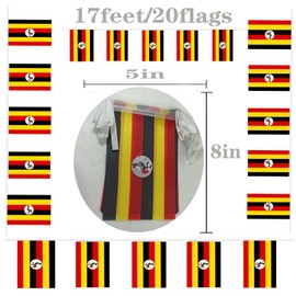 FFILL Uganda Banner Flag String, Uganda Mini Flag Small Banner, for Party, Shops and Bars Decorations, And International Day Celebrations. (Uganda)