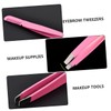 WOONEKY Beauty 4pcs Eyebrow Clamps Stainless Steel Tweezer Comb Ergonomic