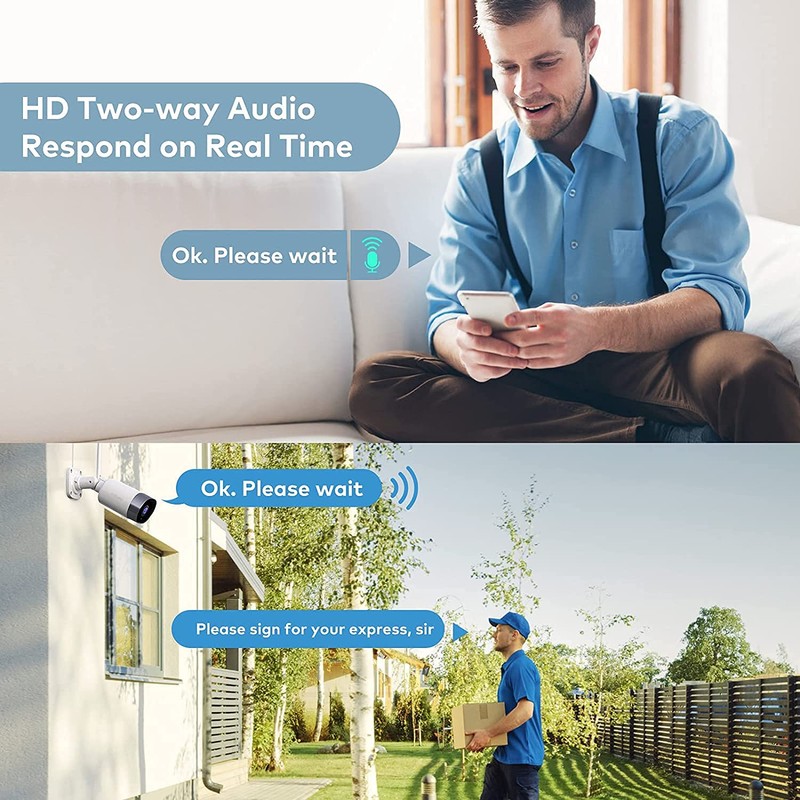 mibao CCTV Security Camera Outdoor, 1080P WiFi Security Camera, IP66