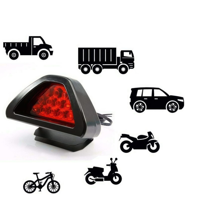 Riloer Car Rear Brake Light, 12v Universal 12 LED Third