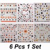 6 Pcs Halloween Nail Art Stickers Pumpkin Ghosts Bat Spider