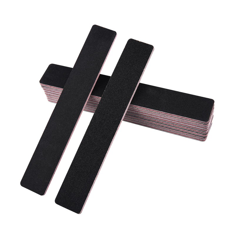 LNAUJS 10 Pack 100/180 Grit Nail Files, Black Professional Reusable