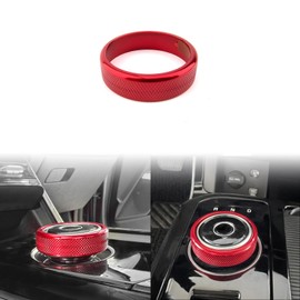 JUIVEEL Red Style Aluminum Car Gear Control Knob Cover Gear Shift Switch Knob Protective Cover Compatible with Kia Sorento MQ4 2021-2025 Accessories