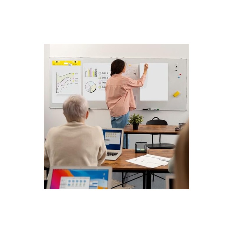 fwipiyo Super Sticky Easel Pad,25 in x 30 in,White,30 Sheets/Pad,4