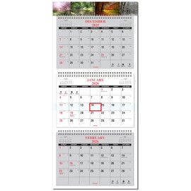 Calendar Company 2026 3 Month at a Glance with Seasons Banner (FREE DATE SLIDE!) Made in the USA! (Seasons Banner)