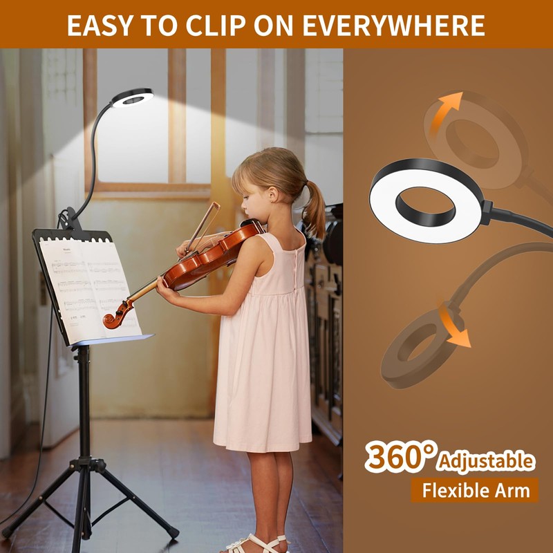 iZELL Desk Lamp, LED Reading Light with Clamp, 3 Color