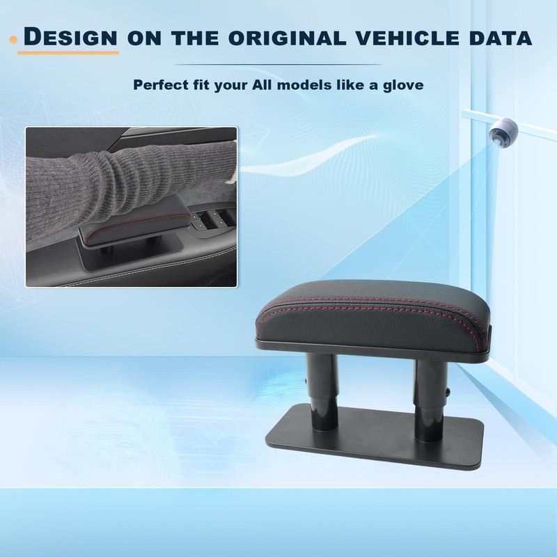 BIXUAN Car Door Armrest Universal PU Leather Car Armrest Left