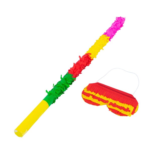 Fax Potato Pinata Buster Stick & Blindfold Set - Rainbow