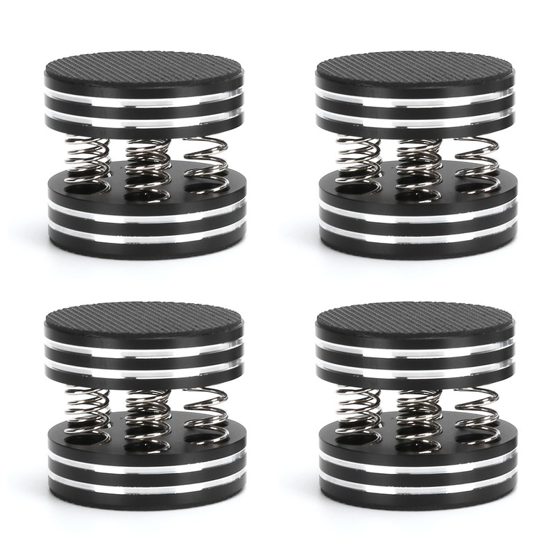 4PCS Spring Speaker Spikes Sound Dampening Feet for HiFi Amplifier/Speaker/Turntable/PlayerBlack