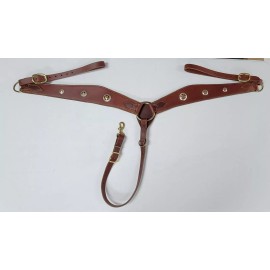 Frontier Equestrian Ultimate Leather Draft Horse Western Breast Collar- Amish Made - Plain, Stainless Steel, Black