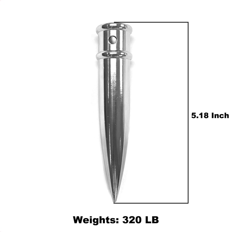 FRF FLAG Silver Chrome Finish Pointed Bottom Ferrules, Bottom Replacement