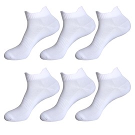 TISOKS Womens 6-Pack White Anti Odor Low Cut Breathable Sports Cotton Socks for Athletes Foot, Size 6-10