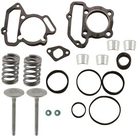 YJGZSVK Cylinder Head Intake Exhaust Valve & Top End Gasket Kit Compatible with Yamaha Grizzly 125 YFM125G 2004-2013
