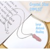 QINJIEJIE Rose Quartz Necklace for Womens Crystal Necklace Hexagonal Pointed