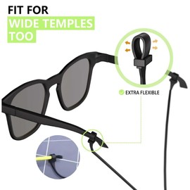 DDBOWS 3Packs Black Adjustable Silicone Eyeglasses Strap, Rubber Glasses Retainer use for Men's Kids' Women's Glasses Straps Sunglasses Straps (Black)