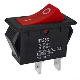 AC 125250V Rocker Switch for HY35C, Easy On Off Control for Industrial and Household