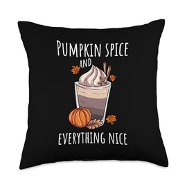 Pumpkin Spice Everything Nice Autumn Leaves Throw Pillow
