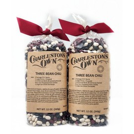 2 Pack of Low Country Charleston's Own South Carolina Bean Soup and Rice Packages - Directions on Label (12oz, Three Bean Chili)