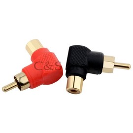 호환 2pcs 90도 RCA 직각 커넥터 플러그 어댑터 남성 여성 M/F 팔꿈치 오디오 [01 2pcs Red] Compatible 2pcs 90 Degree RCA Right Angle Connector Plug Adapter Male Female M/F Elbow Audio [01 2pcs Red]