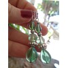 ◦•●◉✿ TROPFEN OHRRINGE - GRÜNES GLAS ✿◉●•◦ einmalige schöne Ohrringe,