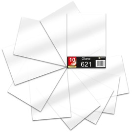 DIN A4 Sheet 30 x 21 cm 621/631 Plotter Film Vinyl Car Film (000 Transparent, Set of 10, 621 Gloss)