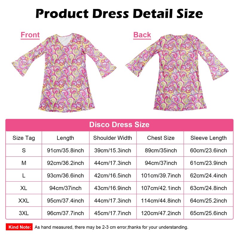 MRYUWB - Vestido disco de 70s, Disfraces para mujeres, collar,