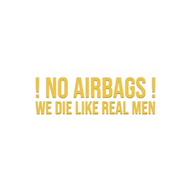 No Airbags Parody Sticker Vinyl Decal Notebook Car Laptop 5.5" x 1.75" (Yellow)