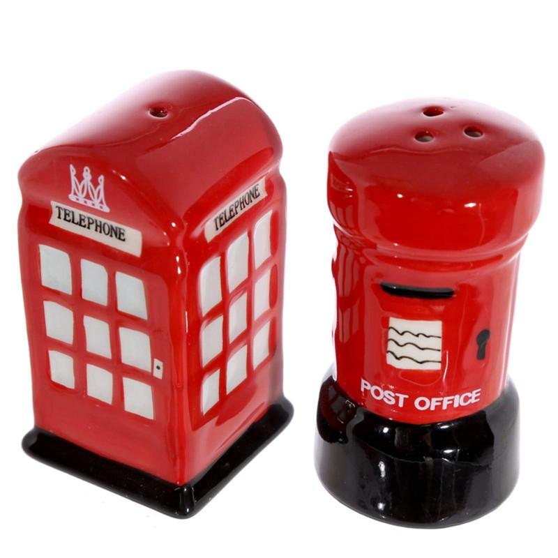 Novelty Ceramic Telephone and Letterbox Salt and Pepper Set