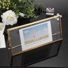 JUXYES 2 Pack Tabletop Business License Frame Brass License Certificate