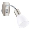 EGLO Steckdosenspot Dakar 3, Steckerleuchte, Steckdosenlampe aus Metall in Nickel-matt,