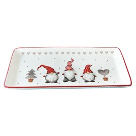 Rectangular Platters Porcelain Serving Plates Christmas Gnomes for Serving Salad Pasta Cheese Appetizer Ham Dishwasher Safe