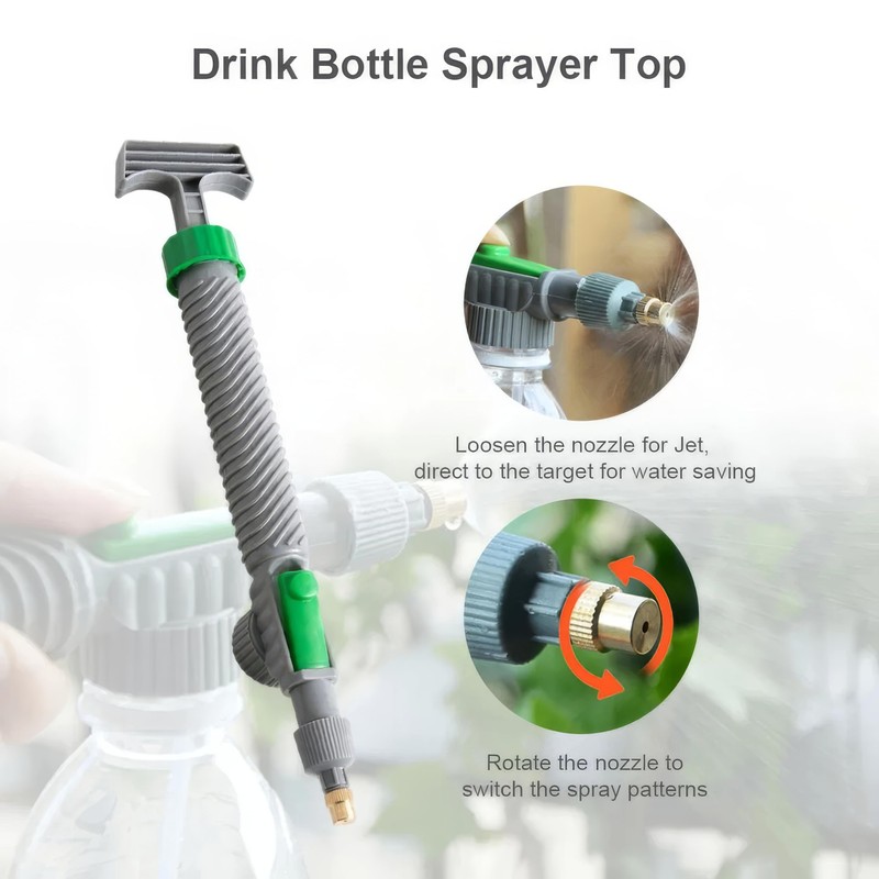 Plant Mister Sprayer Adjustable Nozzle Universal Drink Bottle Sprinkler Watering