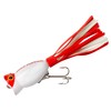 Arbogast Hula Popper Topwater Fishing Lure, White/Red Head, G770 (1